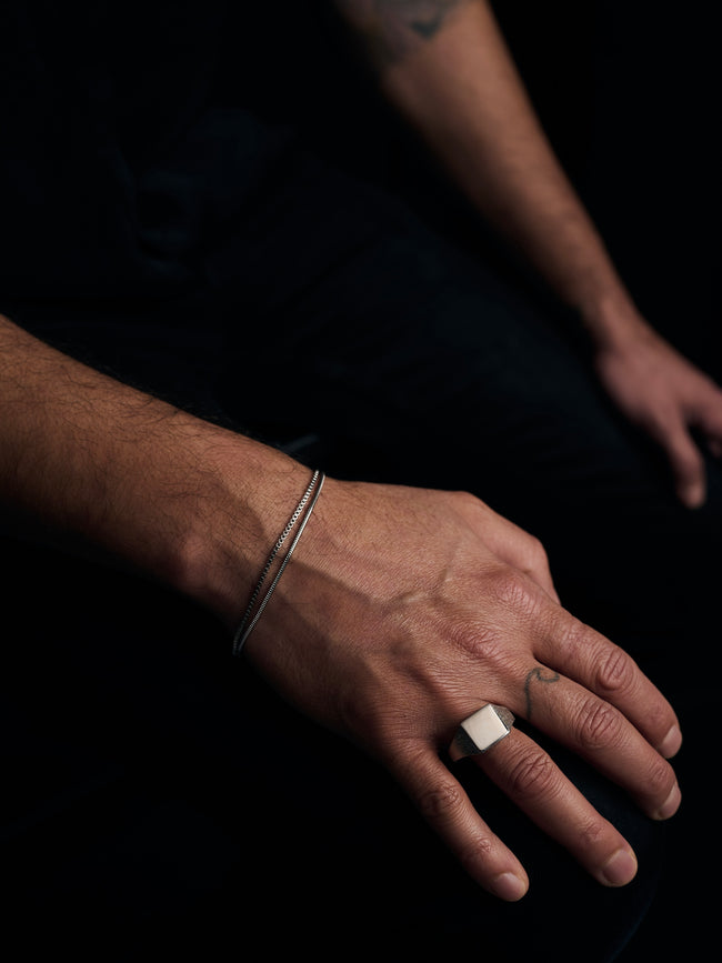 Sir Bernard - Silver Ring with Brushed and High Polished Surface