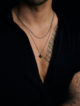 Mr Bruun - Silver Necklace with Tiger Eye gemstone pendant