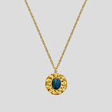 Mr Smith-Gold Necklace with Blue Jasper Stone Pendant