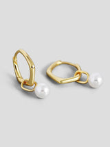 Sir Greczula - Gold Earrings with a Fresh Water Pearl