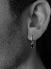 Mr Art - Silver Earrings with Black Zirconia Stones