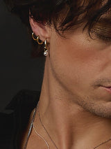 Sir Greczula - Gold Pearl Earrings, a collab between the artist Kristofer Greczula