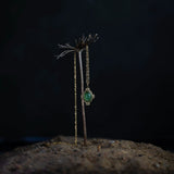 Mr Klein - Gold Necklace with Green Aventurine Oval Pendant